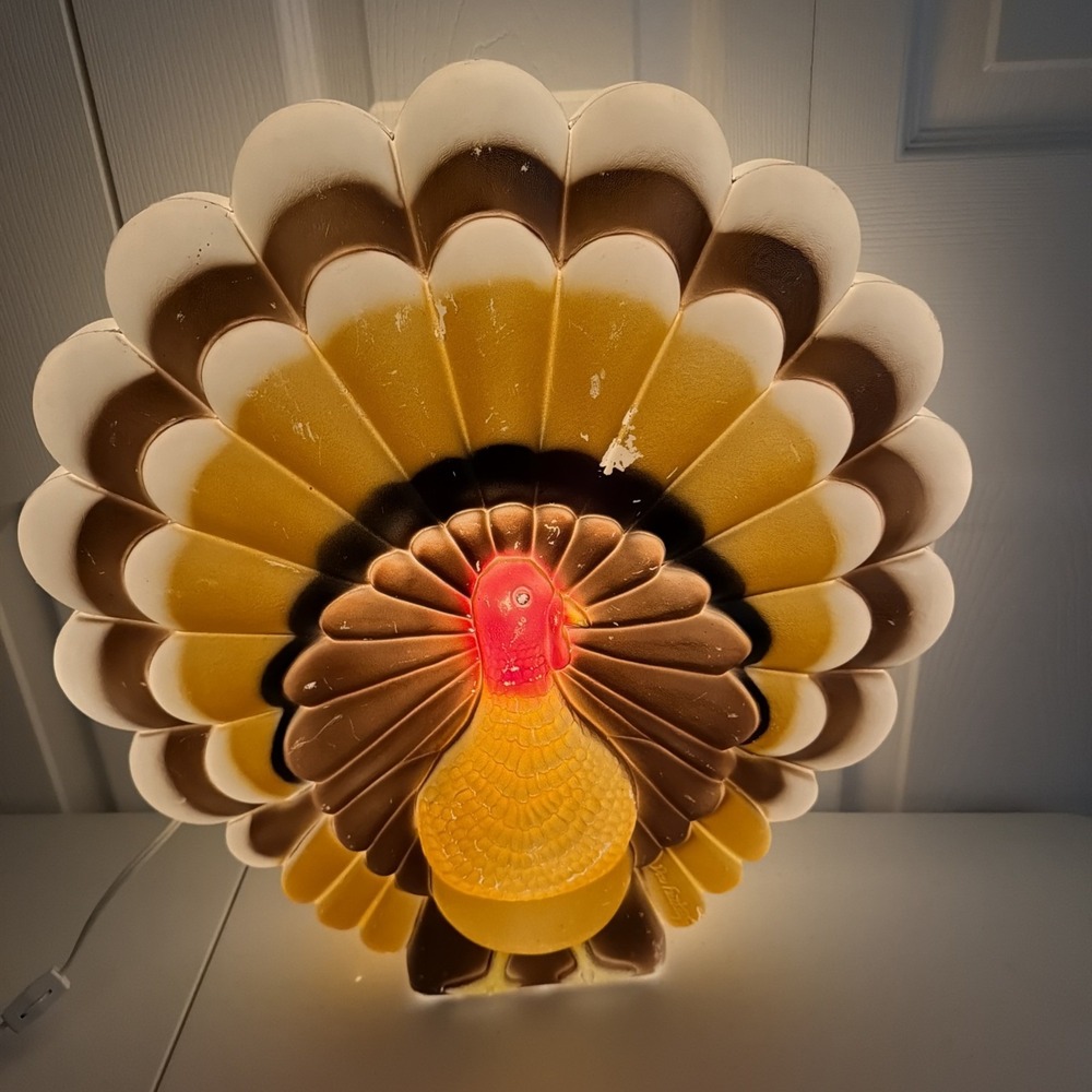1995 Thanksgiving Turkey Blow Mold Don Featherstone Union Products 19" Tall